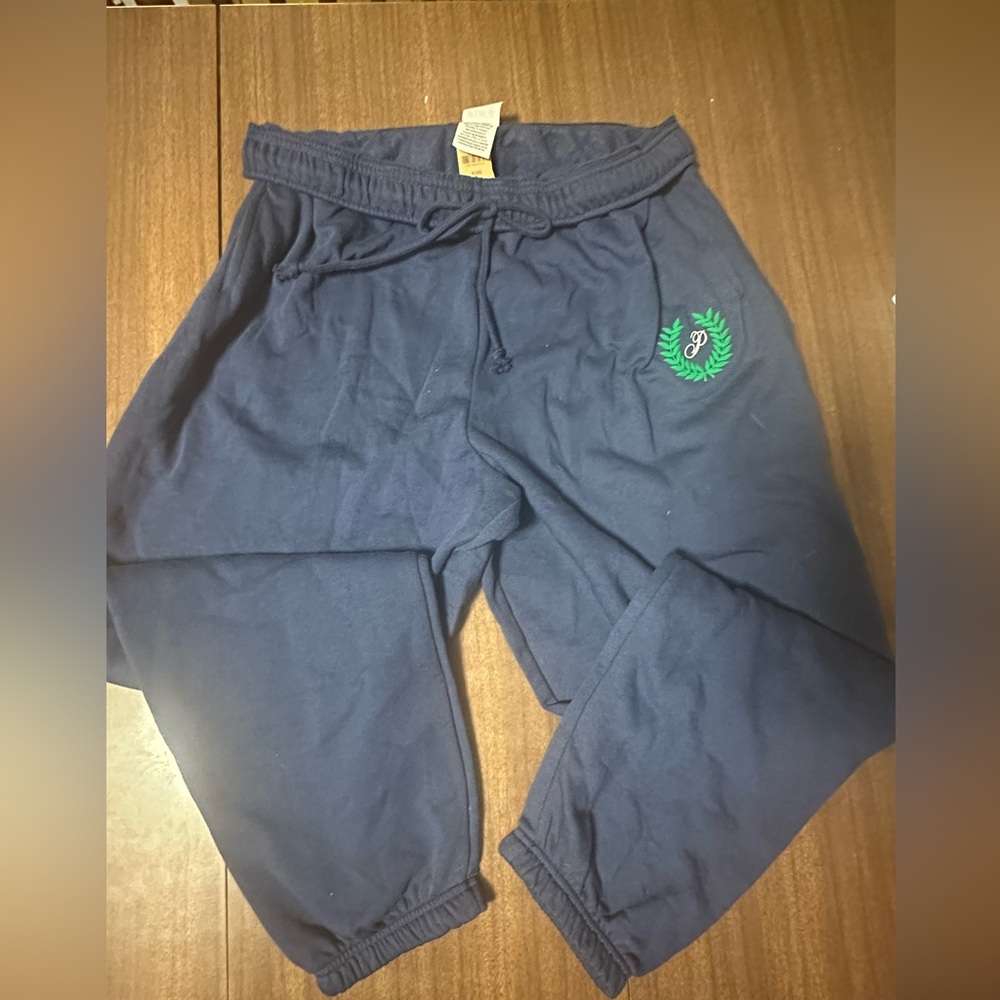 NWT PINK Victoria's Secret Joggers with Green Logo